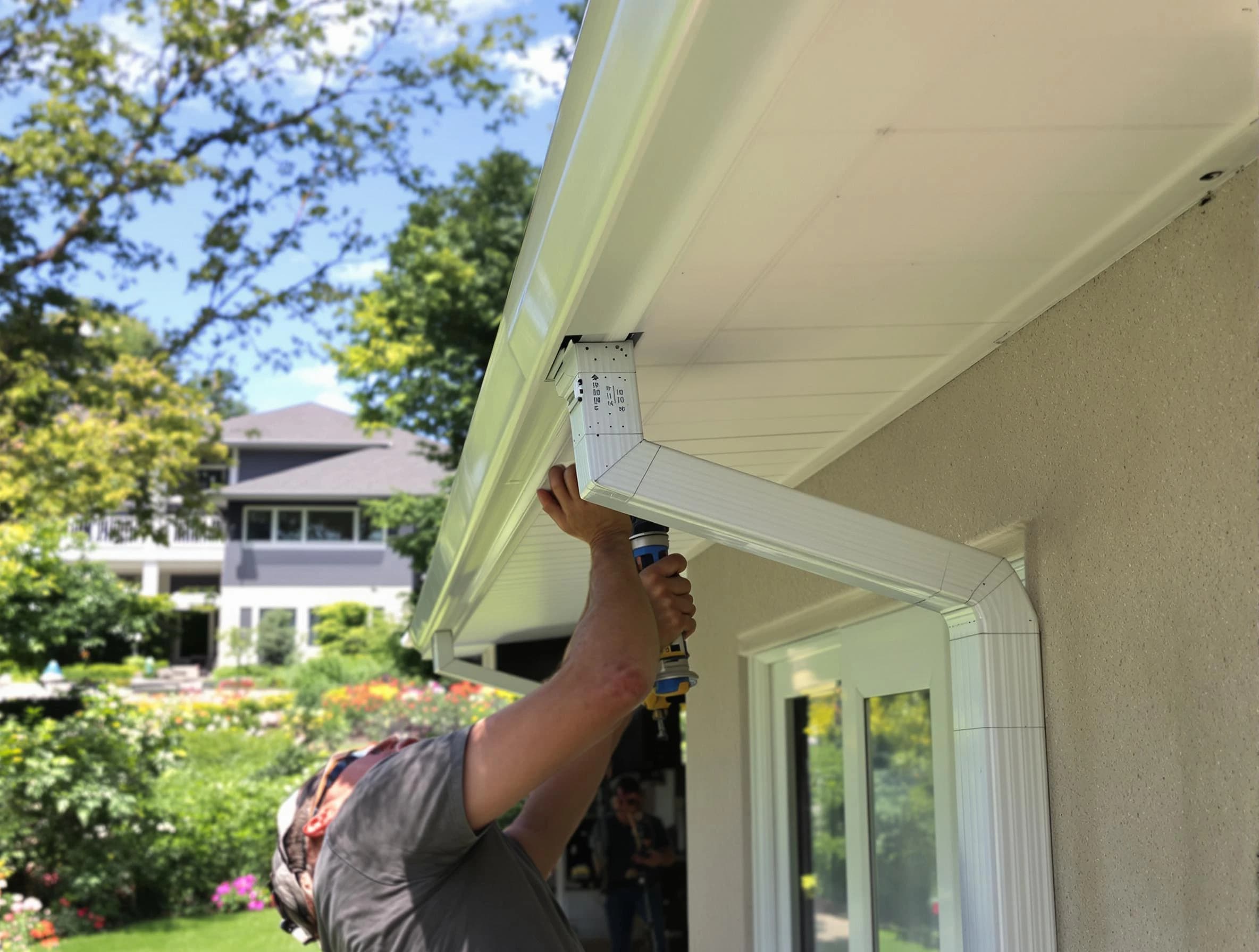 Middleburg Heights Roofing Company technicians performing gutter installation in Middleburg Heights, OH