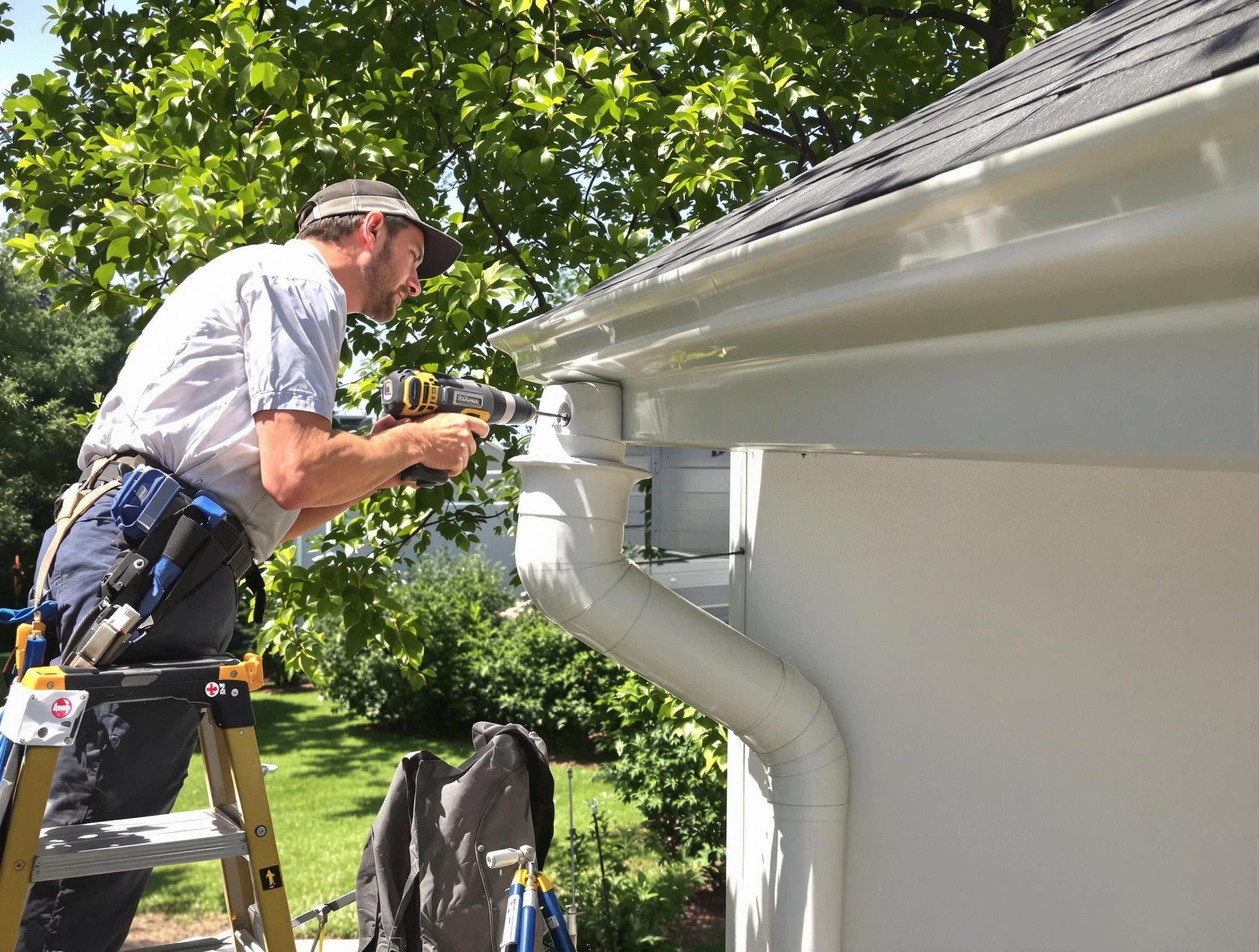 Properly installed rain gutters by Middleburg Heights Roofing Company in Middleburg Heights, OH