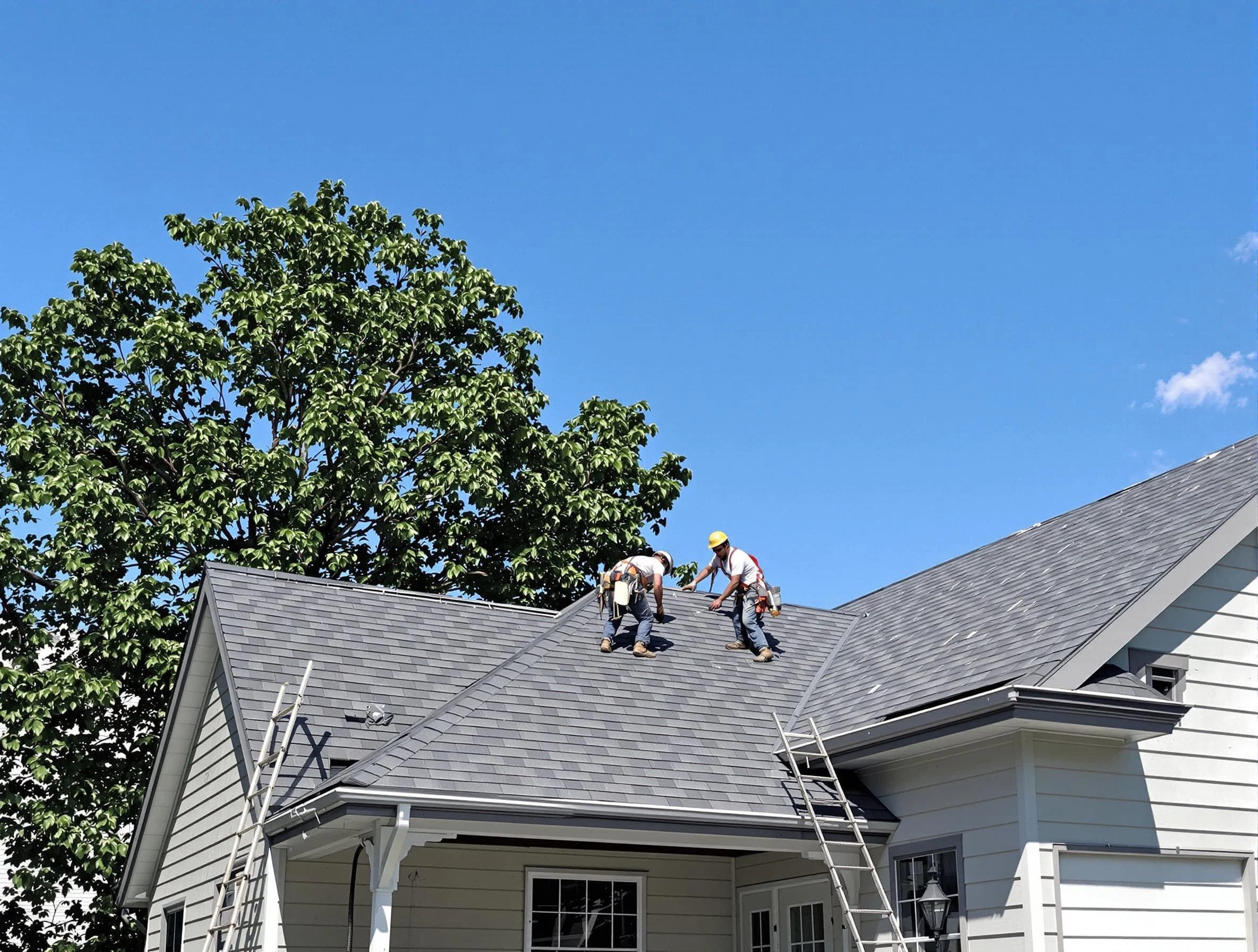 Middleburg Heights Roofing Company crew finalizing a roof installation in Middleburg Heights, OH