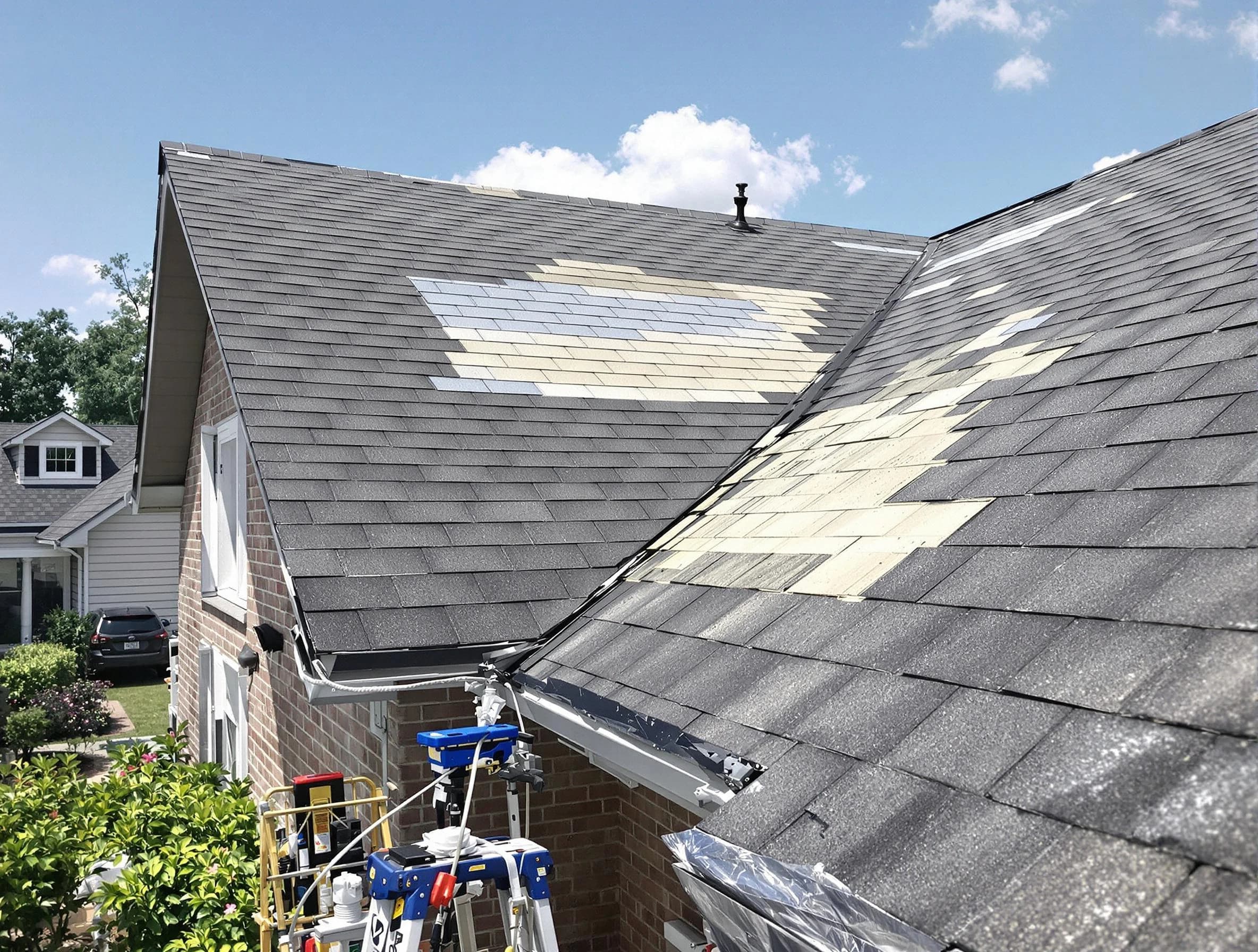 Close-up of roof repairs by Middleburg Heights Roofing Company in Middleburg Heights, OH