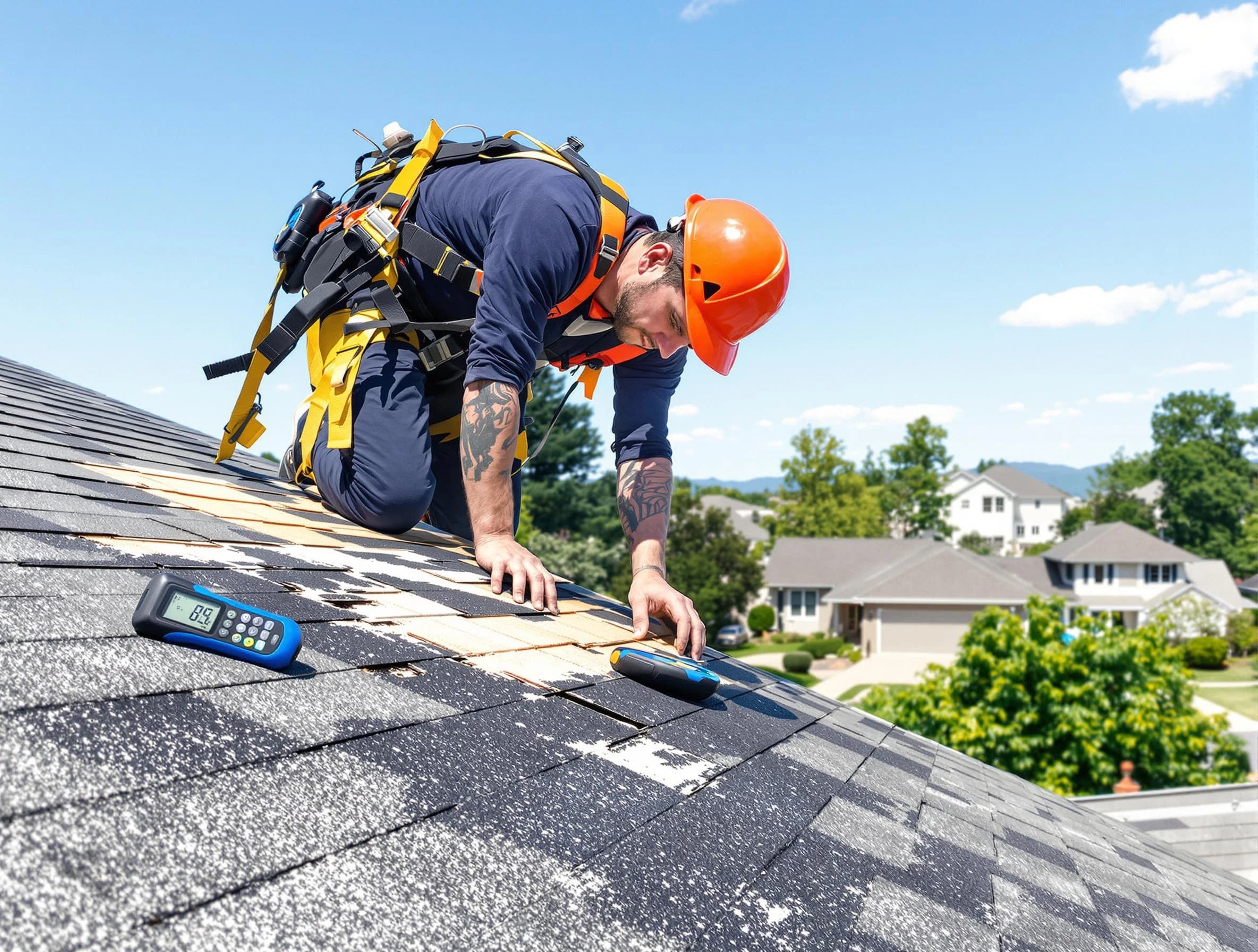 Middleburg Heights Roofing Company professional performing roof repairs in Middleburg Heights, OH